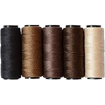5 Rotoli Filo Poliestere Per Estensioni Capelli - 60m Each - Per Parrucche, Tessitura E Fai Da Te (5 Colori) - Foto 5
