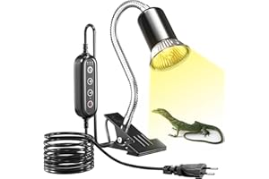 BrightArk Reptilien Aquarium Wärmelampe, Zeitgesteuerte Temperaturregelung Schildkröte Wärmelampe, (Maximum 200W) E27 Wärmelampe Terrarium, AC220-240 Schildkrötenlampe für Eidechse, Ohne Glühbirne