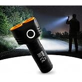 VIVALUXE PANTHER Şarjlı LED El Feneri, 10W, 2400 L&uuml;men, &Ccedil;ift LED, Type-C Şarjlı, G&uuml;&ccedil;l&uuml; Mıknatıslı, 18650 Pil Dahil, Kamp, Ara