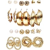 Shining Diva Fashion 11 Pairs Combo Set Latest Stylish Vintage Pearl Earrings for Women Gold Plated Dangle Earrings Heart But