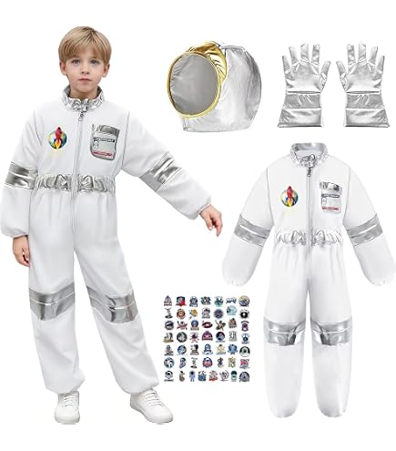 Amscan Costume Da Astronauta Per Bambini 4-6 Anni: Completo Bianco Per Carnevale E Giochi Di Ruolo