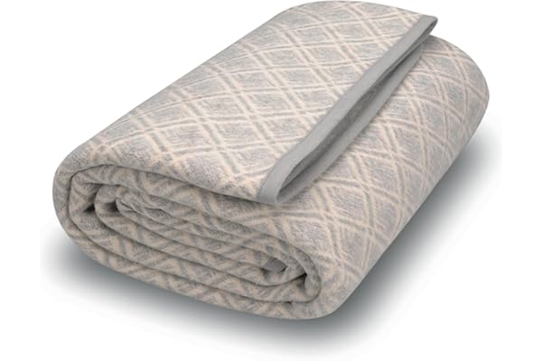 ACUSHLA Couverture en Laine mérinos – Douce, Chaude, épaisse et Lavable pour lit, canapé, Camping, Voyage, Toutes Saisons, Plaid Gris, 190 x 160 cm