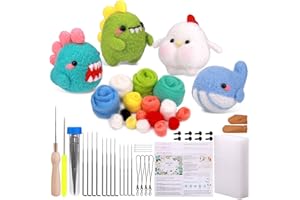 NAMOON Needle Felting Kit, Complete Wool Felt Kit for Adults with Felting Needles, Instructions, Felting Foam Mat, Needle Felting Set for DIY Craft Animal Home Decoration Birthday Gift