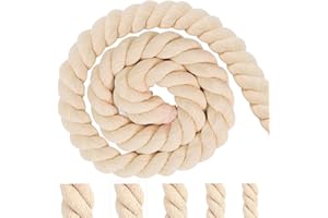 PYROCLASIA Cordón de algodón de 15 mm, 5 m, color beige, cuerda de algodón, cordón de macramé, hilo grueso de algodón para decoración, manualidades, jardinería, embalaje de regalos