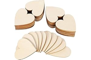 Miuse Holzherzen Hochzeit, 50 Stück 50mm Holz Herzen Deco Scheiben Für Gästebuch Beschriften DIY Handwerk Verzierungen Naturholzscheiben