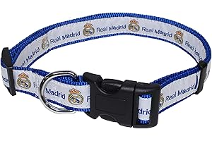 Pets First MLS - Collare per cani del Real Madrid, per tifosi sportivi, in PET resistente, colore della squadra, taglia: L