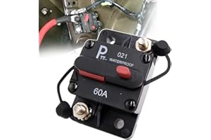 parts PTT 60 Amp 12V- 48V DC Disjoncteur de puissance commutable de batterie thermique résistant à l'eau avec réinitialisation manuelle pour Marin RV Caravan Pièces du système solaire