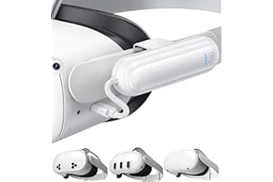 YUANHOT Batterie 20 000 mWh pour Meta Quest 3S/3/2, chargeur rapide 18 W pour accessoires Oculus Quest 3S/3, batterie légère et portable pour 2-4 heures supplémentaires, casque VR étendu Gamecube