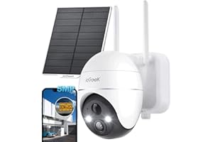 ieGeek 3K 5MP Camera Surveillance WiFi Exterieure sans Fil Solaire - 360° PTZ Camera Solaire PIR Détection Humaine, Vision Nocturne Couleur, Audio Bidirectionnel, Sirène Alarme/Alexa/Carte/Cloud/IP65