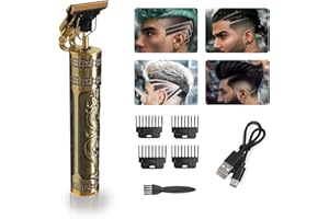 VAGORI Maquina Cortar Pelo Profesional Impermeable Hoja T, Inalámbrica Cortapelos Recargable Afeitadora Eléctrica, Set para Hogar y Peluquería