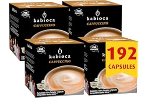 Kabioca Cappuccino Compatible Dolce Gusto - 192 Dosettes Végétales (Lot de 12 x 16 capsules)
