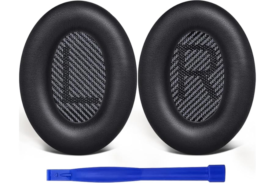 SoloWIT Professional Earpads Cushions for Bose QuietComfort 35 (QC35) and Quiet Comfort 35 II (QC35 II) Over-ear Headphones, Ear Pads Replacement with Softer Leather, Noise Isolation Foam