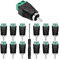 RCA Zu AV 2-Schraubklemmen Adapter – Lötfrei, Federpressentyp, Für Audio/Video | Einfache Installation Ohne Löten