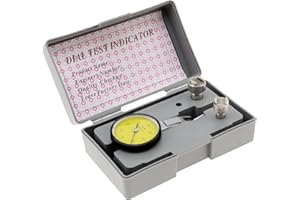 SMGDA Dial Test Indicator Gauge 0-0.8mm, 0.01mm Accuracy, Lever Dial Test Indicator Gauge 0-40-0 Scale Yellow Dial Face with Installation Accessories 6mm/ 8mm Sleeves