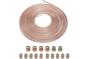 HOYPEYFIY Tubo freno auto 30 piedi 3/16 "rame rivestito tubo set with16 raccordi dado (10 m)