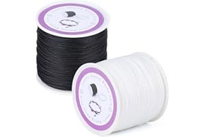 RAMLUR 2 Pcs Waxed Cord for Jewellery Making Bracelet String, Waxed Thread for Bracelets Bead Thread, Suitable for DIY Jewelry Making, Necklaces, Crafts, Decorations