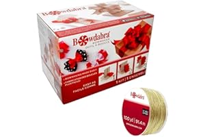 Bowdabra Designer Bow Maker Kit, Large Bundle With 100yd Gold Wire for Creating Gift Bows, Swags, Decorations, Hair Accessories, Party Favors, Corsages