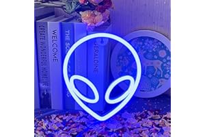 UExnkj-Y Alien Neon Sign LED Enseigne Néon Bleues Enseigne au Néon Batterie ou USB Alimenté Chambre Noël Bar Fête Vacances Décoration Cadeau Extraterrestre Néon Lumière