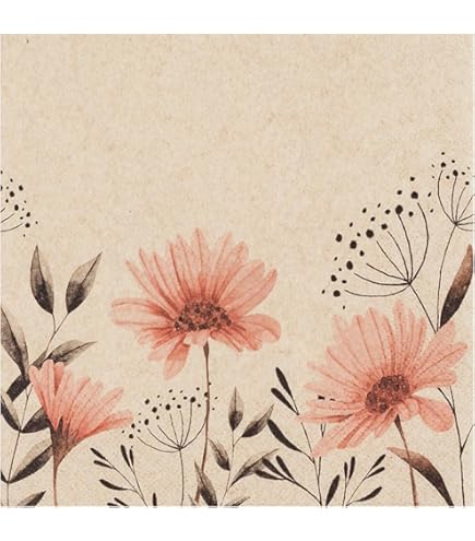 Lot De 20 Serviettes En Papier Motif Pissenlit Volants 33 X 33 Cm