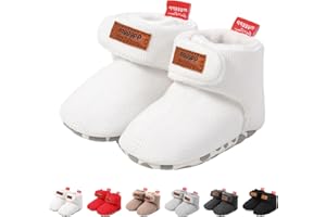 Tolaler Stivaletti Neonato Invernali Fodera Addensata in Cotone Stivaletti Caldi per Bambini Cinghie Regolabili con Suola Morbida Antiscivolo Scarpe Neonata 0-18 Mesi