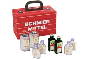 ‎KINTEX Schmiermittel Alkohol-Geschenk für Männer und Frauen, Geschenkidee im Werkzeugkoffer, 8 Spirituosen, verschiedene Geschmacksrichtungen, Koffer, Werkzeug, Schnaps, Likör, Jägermeister, Marille, Willi