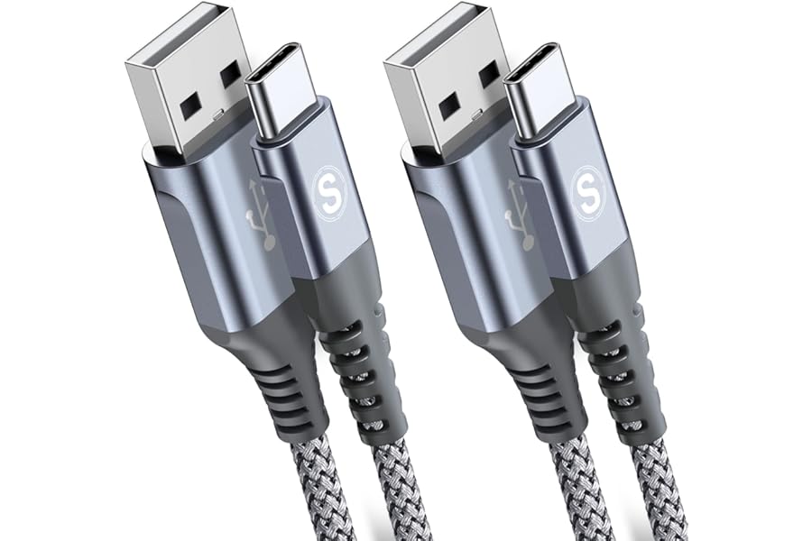 2-Pack 2M USB C Cable 3.1A Fast Car Charger Cable Compatible for iPhone 17 air 16 15 Plus Pro Max, Samsung Flip/Fold 7 6 5 4 3 S25 S24 S10 S20 S21 S22 S23 A16/15/14/13/12 A35/A34 A56/55/54, Pixel