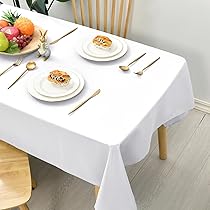 Tovaglia Rettangolare Antimacchia Beige Effetto Lino - 135x300 Cm Per Tavoli Da Pranzo