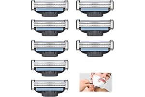 APKPESTERML 8 Pcs Lame di Ricambio Per Rasoio Compatibili con Gillette Mach3, Ricariche per Rasoios da Uomo Lamette in Acciaio Lametta Barba Lame per una rasatura liscia Turbo Manuale Professionale (8, C)