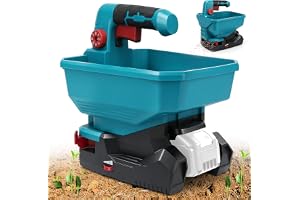 Roadtime gödselspridare för Makita 18 V batteri, bärbar handspridare (utan | med 6-stegs varvtalsreglering, Power Spreader 3,3 l, 8-stegs vinkeljustering fröströare, täcker upp till 800 m²