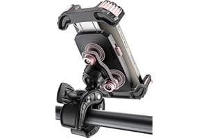 GUMOSH Soporte Móvil Moto Antivibración, Soporte Teléfono Bicicleta, [Absorción de Impactos Múltiples][1S Liberación con un Botón] 360°Rotación, para iPhone 11~16 Series,Huawei, Samsung, 4,7-6,8" Smartphone