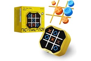 GiiKER Tic Tac Toe Bolt Game, Original 3-in-1 Handheld Puzzle Game Console, Portable Travel Games for Car Ride, Board Games for Kids and Adults, Birthday Gifts for Ages 3+