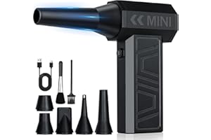 Romon Soplador de Polvo Eléctrico 105000RPM, 3 Velocidades Recargable Aire Comprimido Limpieza PC Potente con Batteria Limpiadores de Aire a Presión para Electrónicos Laptop Teclado Casa Coche