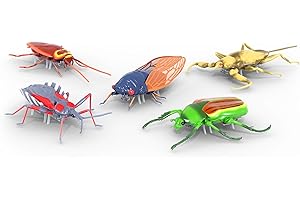 HEX BOTS Nano Real Bugs Lot de 5 figurines de faux insectes, jouets sensoriels pour enfants et chats, jouets robots pour garçons et filles âgés de 3 ans et plus