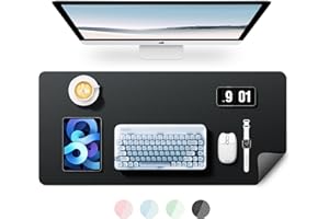 ‎BUBM Multifunktionales Office Mauspad,BUBM 80 * 40CM wasserdichte Schreibtischunterlage aus PU-Leder,Ultradünnes Mousepad,rutschfeste Schreibtischmatte, für Büro und Zuhause-Black