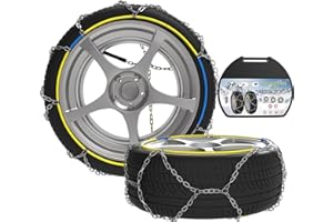 ‎LEYAOYAO Schneeketten Legierung Stahl, 2 Stück x 12mm, Schneekette mit Spanner, Notfall-Traktions-Schneeketten für Auto (Größe 140)