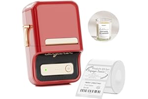 NIIMBOT B21 Label Maker Machine,Bluetooth Barcode Label Printer Printing Size 20-50mm,Compatible with iOS & Android for Clothing,Jewelry,Supermarket (Red)