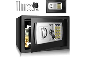 AUTOBABA 8.5L Digital Safe Box, Safe Boxes for Home Use, Cabinet Security safe with 2 Keys, Electronic Digital Steel Safes for Home Office Hotel Business Money Document Jewelry Passport, 31 x 20 x 20 cm, Black