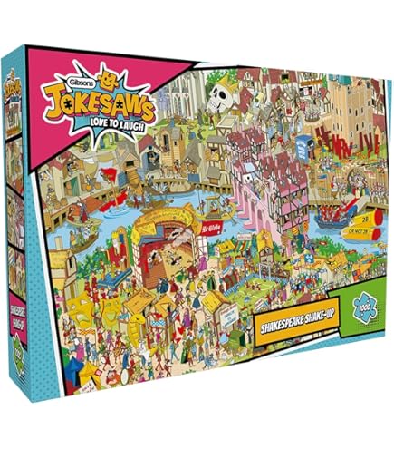Jokesaws: Seaside Shenanigans | Puzzle da 1000 pezzi | Puzzle commedia vacanza al mare | Puzzle sostenibile per adulti | cartone riciclato al 100% di alta qualità | Ottimo regalo per adulti | Gibsons