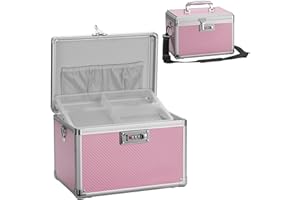 GODLONSEN Medikamenten-Schließfach - Kombinationsschloss Medizinbox, Groß 34 x 19 x 21 cm, Medikamenten Schließfach mit Code, Erste Hilfe Sicher Medikamenten Aufbewahrungsbox, Rosa