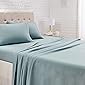AmazonBasics Microfiber Sheet Set - Single Large, Spa Blue, 4-Pack (Each Pack Includes 1 bedsheet, 1 Fitted Sheet with…