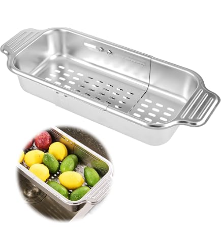 Cabilock Abtropfkorb Aus Edelstahl 12.20 X 4.33 Multifunktionaler Küchenkorb Für Obst Und Gemüse Mit Schnellem Wasserablauf Und Praktischem Siebkorb Für Spüle Und Haushalt Cabilock Abtropfkorb Aus Edelstahl 12.20 X 4.33 Multifunktionaler Küchenkorb Für Obst Und Gemüse Mit Schnellem Wasserablauf Und Praktischem Siebkorb Für Spüle Und Haushalt