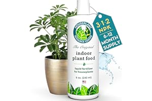 HOUSEPLANT RESOURCE CENTER Indoor Plant Food | Organic, All Purpose 3-1-2 Nutrient Rich Liquid Fertilizer for Houseplants | Gentle, Eco-Friendly Formula for Steady Nutrient Absorption & Easy Growth | 8oz