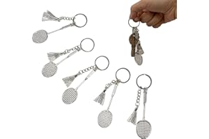 CHENNAN 6 pièces mini raquette de badminton porte-clés mini raquette porte-clés adapté aux cartables portefeuille bijoux amateurs de sport anniversaire cadeaux