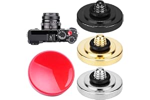 ANBOO 4 Stück Universal Metall Messing Auslöseknopf für Kameras, Buttons für Fujifilm X-T30 X100 X100S X10 X20, Sony, Hasselblad, Leica, Nikon, Canon, Rolleiflex (Konkave, Rot/Silber/Gold/Schwarz)