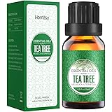 Homasy 15ml Huile Essentielle d'Arbre à Thé, Huile Essentielle Naturelle pour Diffuseur & Humidificateur, Huile…