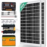 ECO-WORTHY 240W 12V Pannello Solare Kit Completo per Sistema Solare Off-grid:2 Pannelli Solari 120W+Regolatore di Carica 30A+