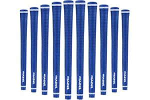 Mazel Juego de 10 empuñaduras de golf de tamaño medio/estándar, goma antideslizante para todos los climas, agarre de palos de golf para conductores, astilladores, planchas, cuña