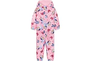 BlueY Regenanzug Kinder, Fleece-Gefütterter Wasserdichter Matschanzug Mädchen mit Kapuze, Regenoverall Kinder Gefüttert