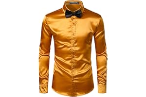 PARKLEES Lussuoso abito da uomo in seta lucida come raso a maniche lunghe per feste discoteca Prom