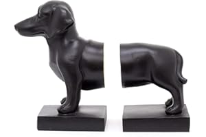 CAROUSEL HOME GIFTS Novelty Sausage Dog Bookends | Resin Dachshund Book End | Statue Animal Book Stopper